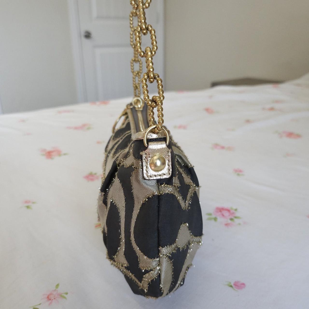 🌺🩷 Vintage Y2K Coach Lurex Poppy Gold Hardware Small Shoulder Bag🌺🩷 🤎🌆