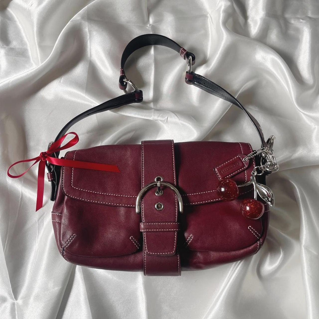 🌺🩷 🍒2005 Coach Black Cherry Pocket Soho 🍒 🤎🌆