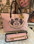 🌺🩷 RARE Juicy Couture St. Jude’s CHOOSE HOPE Pink Velour Tote Matching Bracelet🥬🎄 🤎🌆