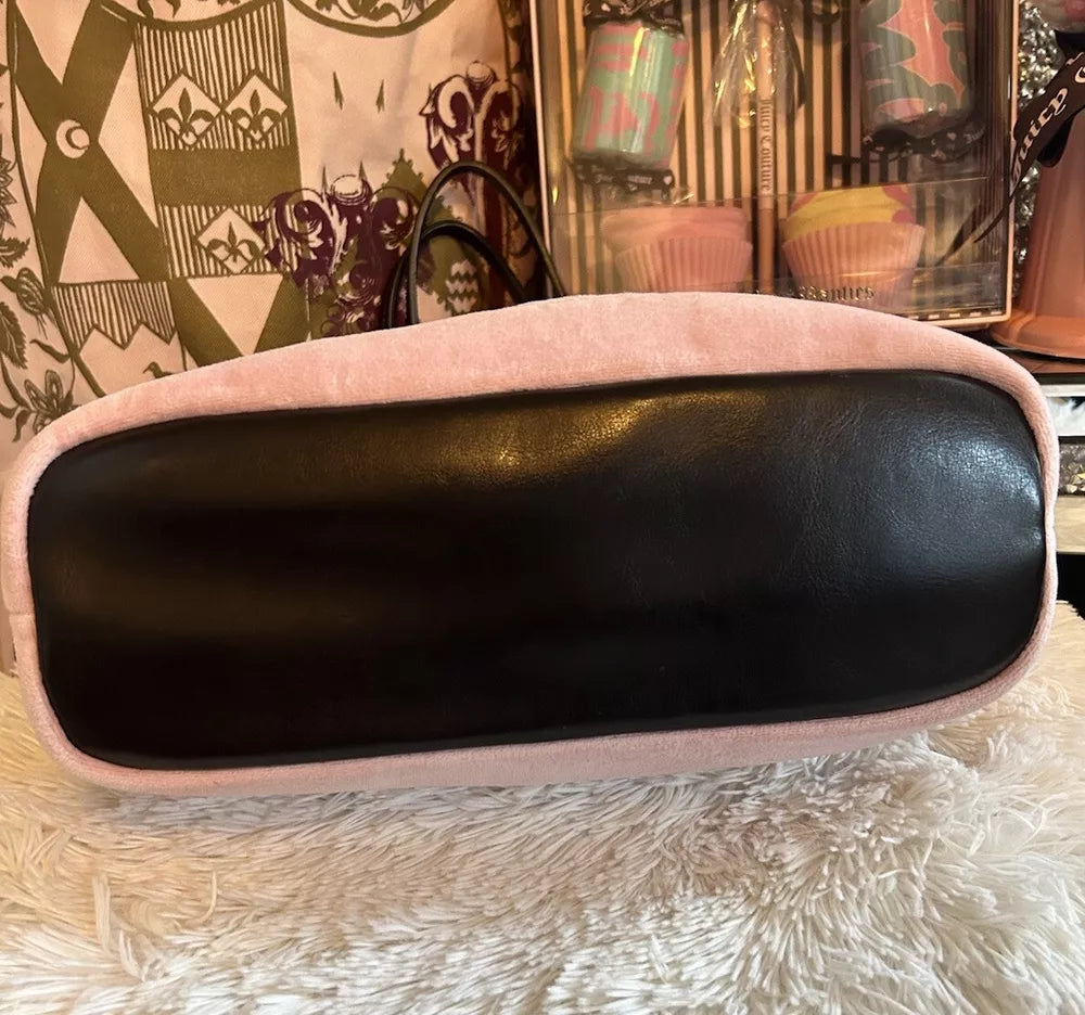 🌺🩷 RARE Juicy Couture St. Jude’s CHOOSE HOPE Pink Velour Tote Matching Bracelet🥬🎄 🤎🌆