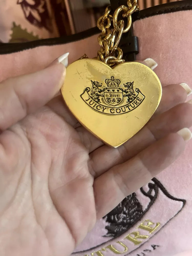 🌺🩷 RARE Juicy Couture St. Jude’s CHOOSE HOPE Pink Velour Tote Matching Bracelet🥬🎄 🤎🌆