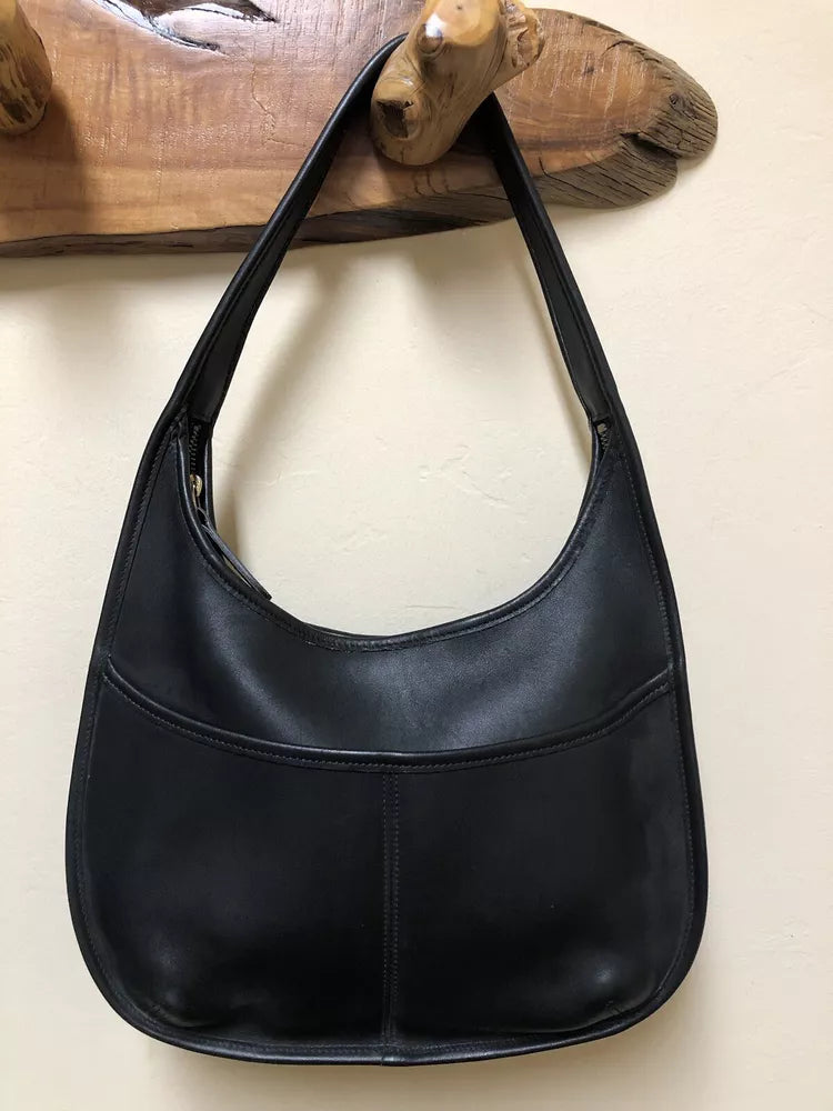 🌺🩷 Vintage Black Leather Coach Ergo Hobo Shoulder-bag - No Scratches🌺🩷 🤎🌆