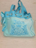 🌺🩷 Vintage Juicy Couture Baby Blue Daydreamer Bag Bow Scottie Dogs Velour Gold💜🍇 🤎🌆