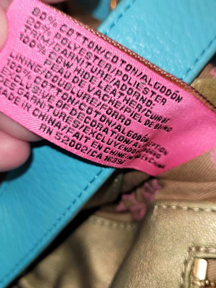 🌺🩷 Vintage Juicy Couture Baby Blue Daydreamer Bag Bow Scottie Dogs Velour Gold💜🍇 🤎🌆