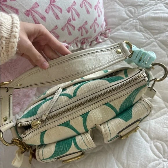 🌺🩷 💚 Y2K Coach Legacy Mandy Green Signature Shoulder Bag (Special Edition) 💚 🤎🌆