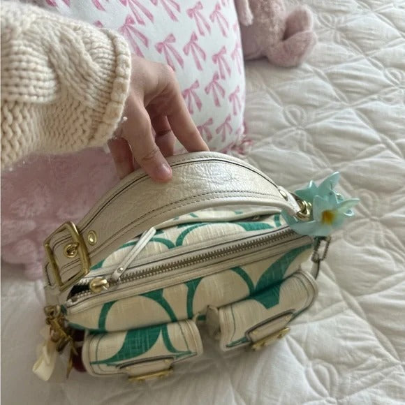 🌺🩷 💚 Y2K Coach Legacy Mandy Green Signature Shoulder Bag (Special Edition) 💚 🤎🌆