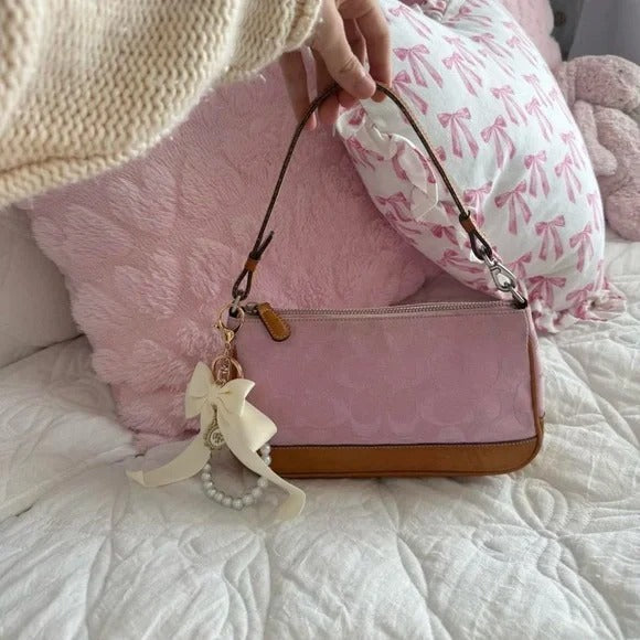 🌺🩷 💖 Y2K Coach Pink Demi Shoulder Purse/Bag 💖 🤎🌆