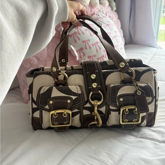 🌺🩷 👜 Y2K Coach Legacy Mandy Purse – 65th Anniversary Edition 🤎🤍 🤎🌆