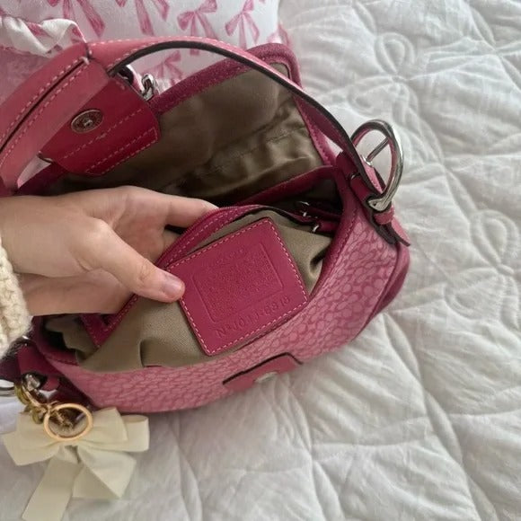 🌺🩷 💖 Y2K Barbie Pink Coach Soho Mini Shoulder Bag 💖 🤎🌆