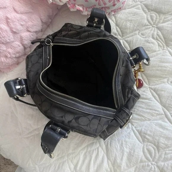 🌺🩷 🖤 Y2K Coach Black Signature SoHo Mini Tote Bag/Purse 🖤 🤎🌆