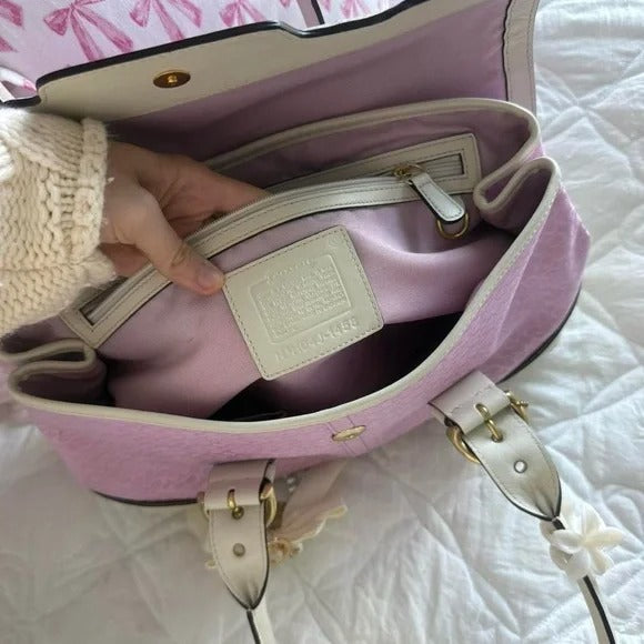 🌺🩷 💖 Y2K Pink Coach Signature Soho Satchel Bag w/ Gold Hardware 💖 🤎🌆