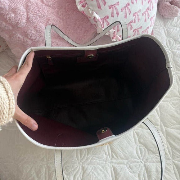 🌺🩷 🤍 White Coach City Tote in Signature Canvas 🤍 🤎🌆