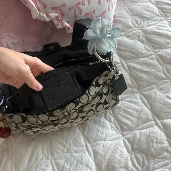 🌺🩷 🖤Y2K Coach Grey &amp; Black Soho Monogram Purse/Bag🖤 🤎🌆