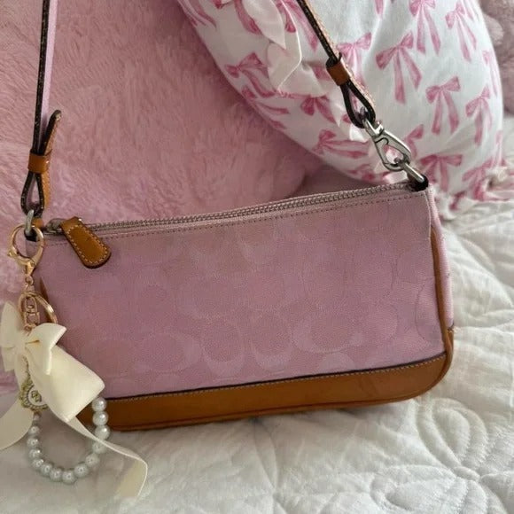 🌺🩷 💖 Y2K Coach Pink Demi Shoulder Purse/Bag 💖 🤎🌆