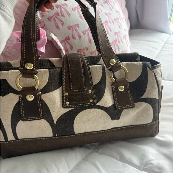 🌺🩷 👜 Y2K Coach Legacy Mandy Purse – 65th Anniversary Edition 🤎🤍 🤎🌆