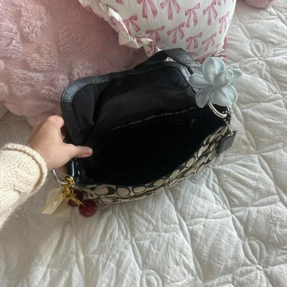 🌺🩷 🖤Y2K Coach Grey &amp; Black Soho Monogram Purse/Bag🖤 🤎🌆