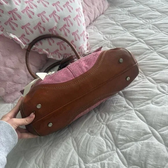 🌺🩷 💖 Y2K Pink Coach Monogram Satchel Bag 💖 🤎🌆