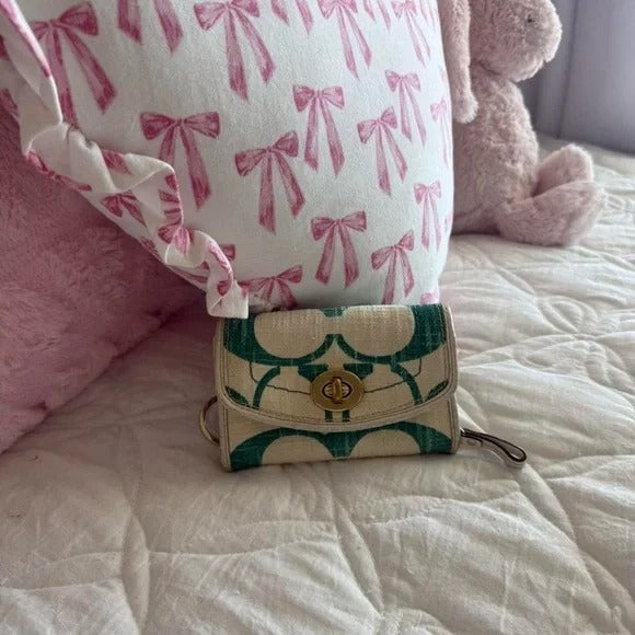 🌺🩷 💚 Y2K Coach Legacy Mandy Green Signature Shoulder Bag (Special Edition) 💚 🤎🌆