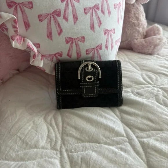 🌺🩷 🖤 Y2K Coach Black Signature SoHo Mini Tote Bag/Purse 🖤 🤎🌆