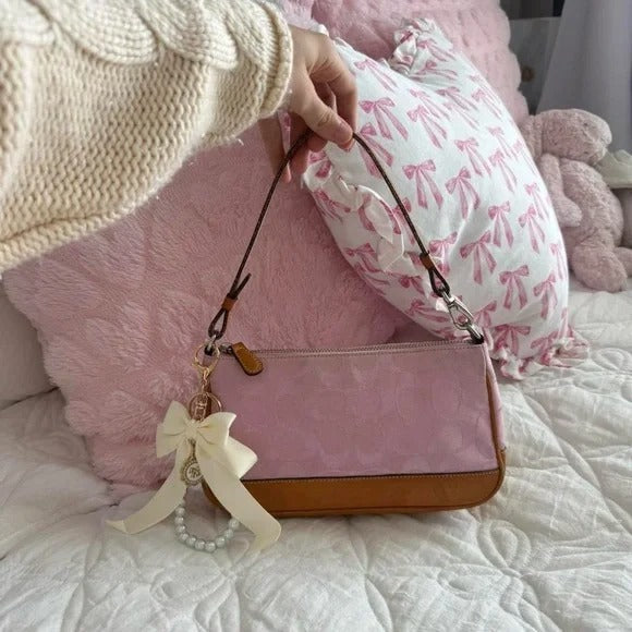 🌺🩷 💖 Y2K Coach Pink Demi Shoulder Purse/Bag 💖 🤎🌆