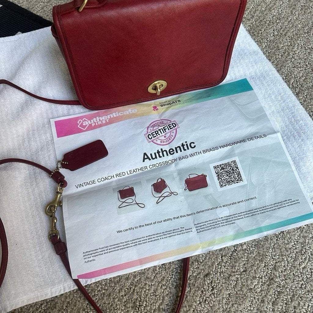 🌺🩷 Coach Vintage casino Bag Red 9924 🤎🌆