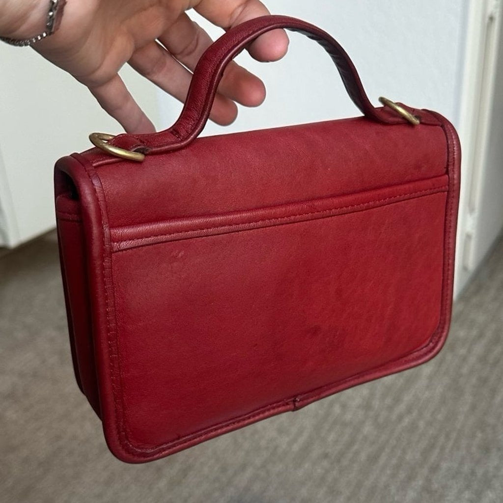 🌺🩷 Coach Vintage casino Bag Red 9924 🤎🌆