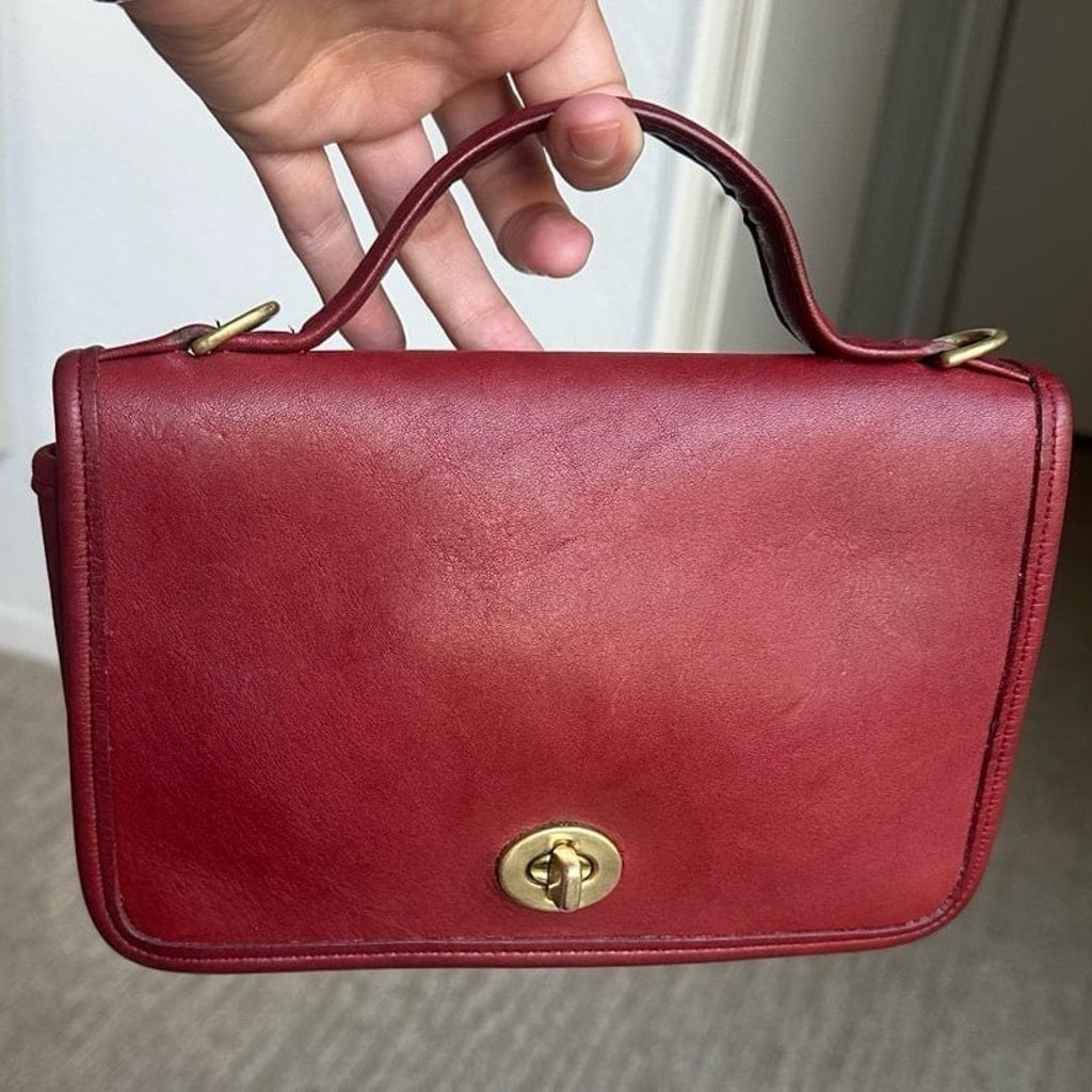 🌺🩷 Coach Vintage casino Bag Red 9924 🤎🌆