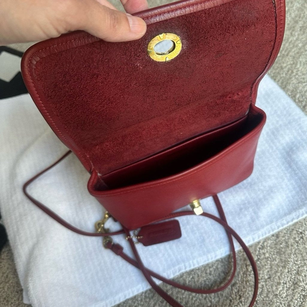 🌺🩷 Coach Vintage casino Bag Red 9924 🤎🌆