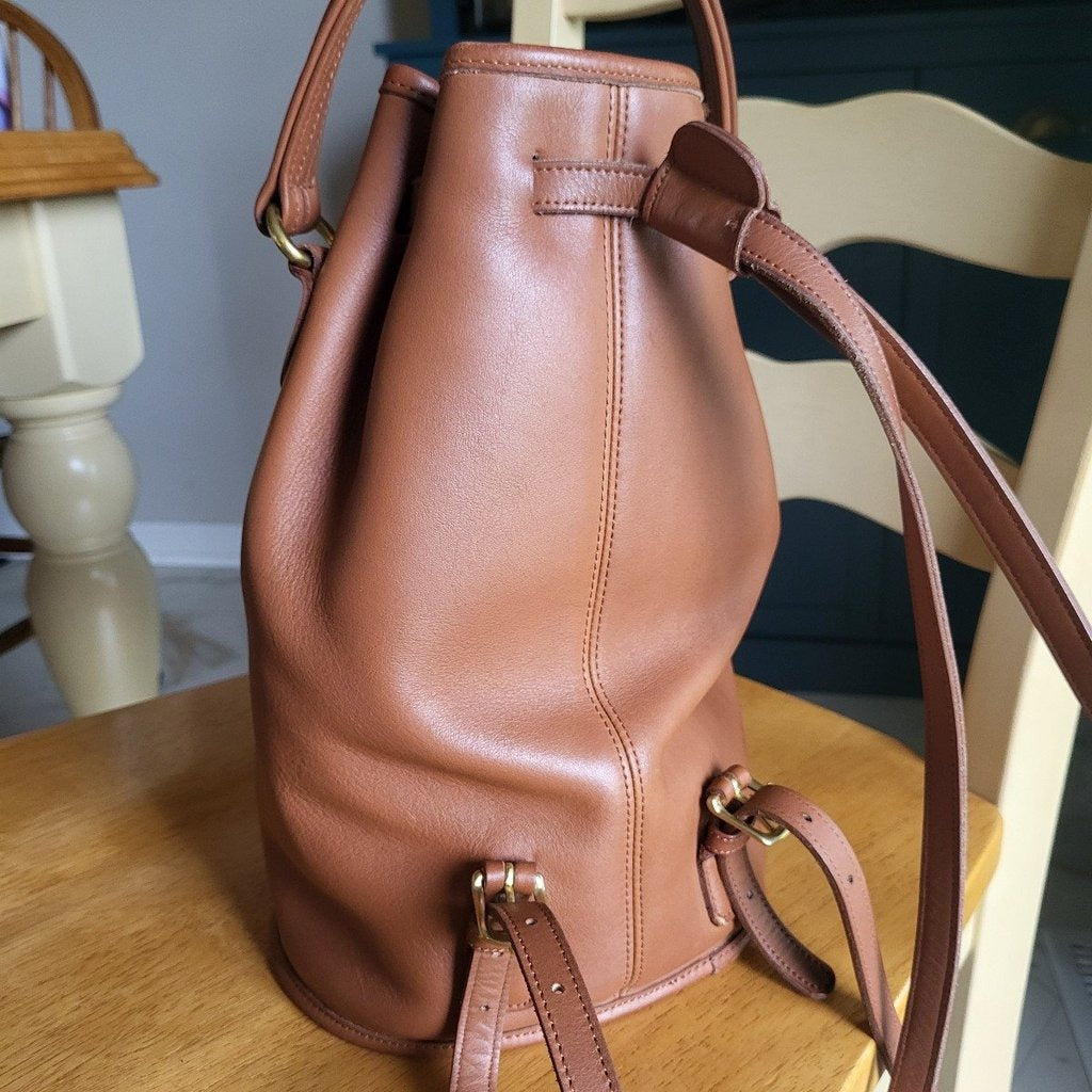 🌺🩷 Vintage Coach Handle Backpack 9992 British Tan 🤎🌆