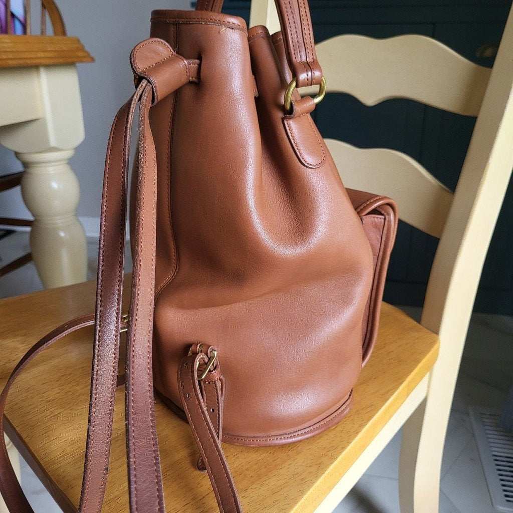 🌺🩷 Vintage Coach Handle Backpack 9992 British Tan 🤎🌆