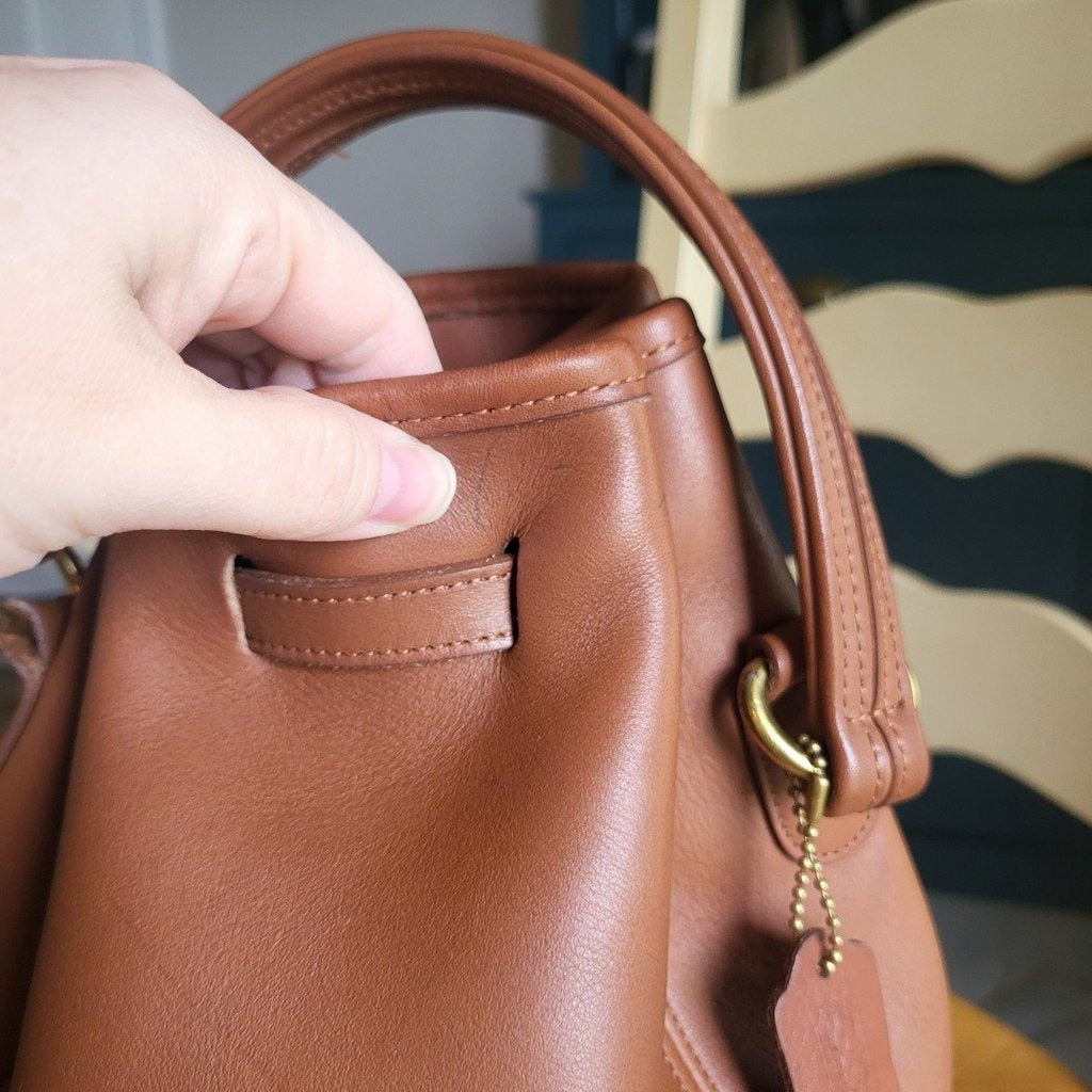 🌺🩷 Vintage Coach Handle Backpack 9992 British Tan 🤎🌆