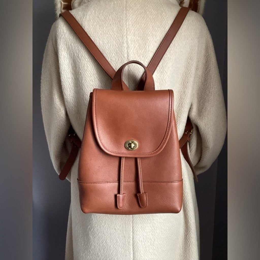 🌺🩷 VINTAGE COACH 9960 DAYPACK BACKPACK--BROWN 🤎🌆