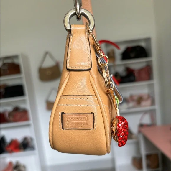 🌺🩷 Y2K Coach Demi Buckle Tan Leather Bag🌲🍀 🤎🌆