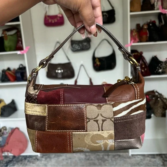 🌺🩷 Y2K Coach Mini Patchwork Bag🌲🍀 🤎🌆
