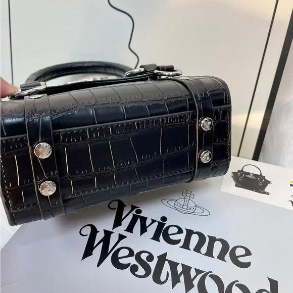 🌺🩷 Vivienne Westwood BETTY MINI Croc Handbag💜🍇 🤎🌆