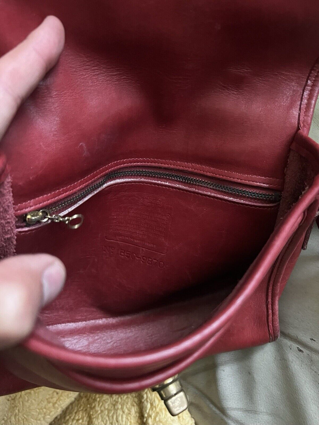 🌺🩷 Vintage Coach Purse 9870 Red Leather Court Top Handle Bag Crossbody 🍒❤️‍🔥 🤎🌆