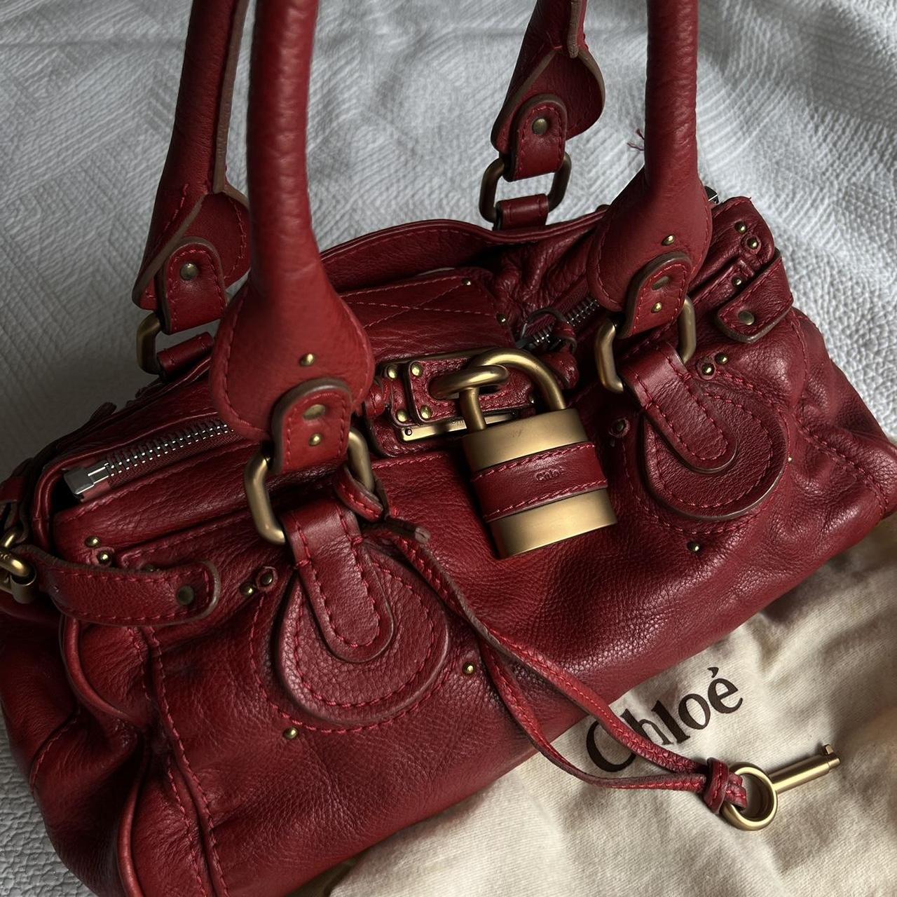 🌺🩷 Gorgeous Red Chloe Paddington Bag With Gold Hardware🍒❤️‍🔥 🤎🌆