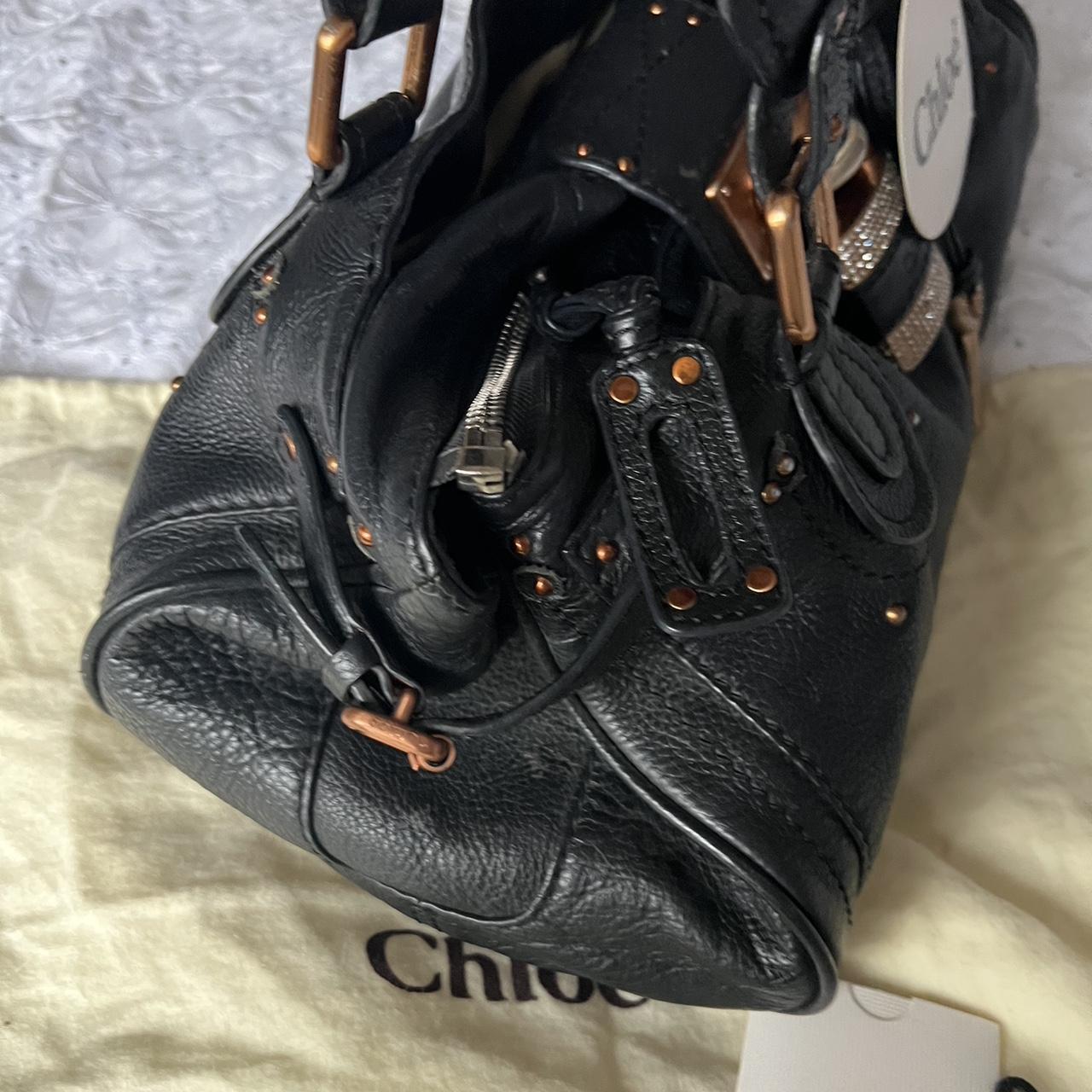 🌺🩷 Stunning Authentic Black Chloe Paddington Bag With Bronze Hardware And Crystal Lock💙🌀 🤎🌆