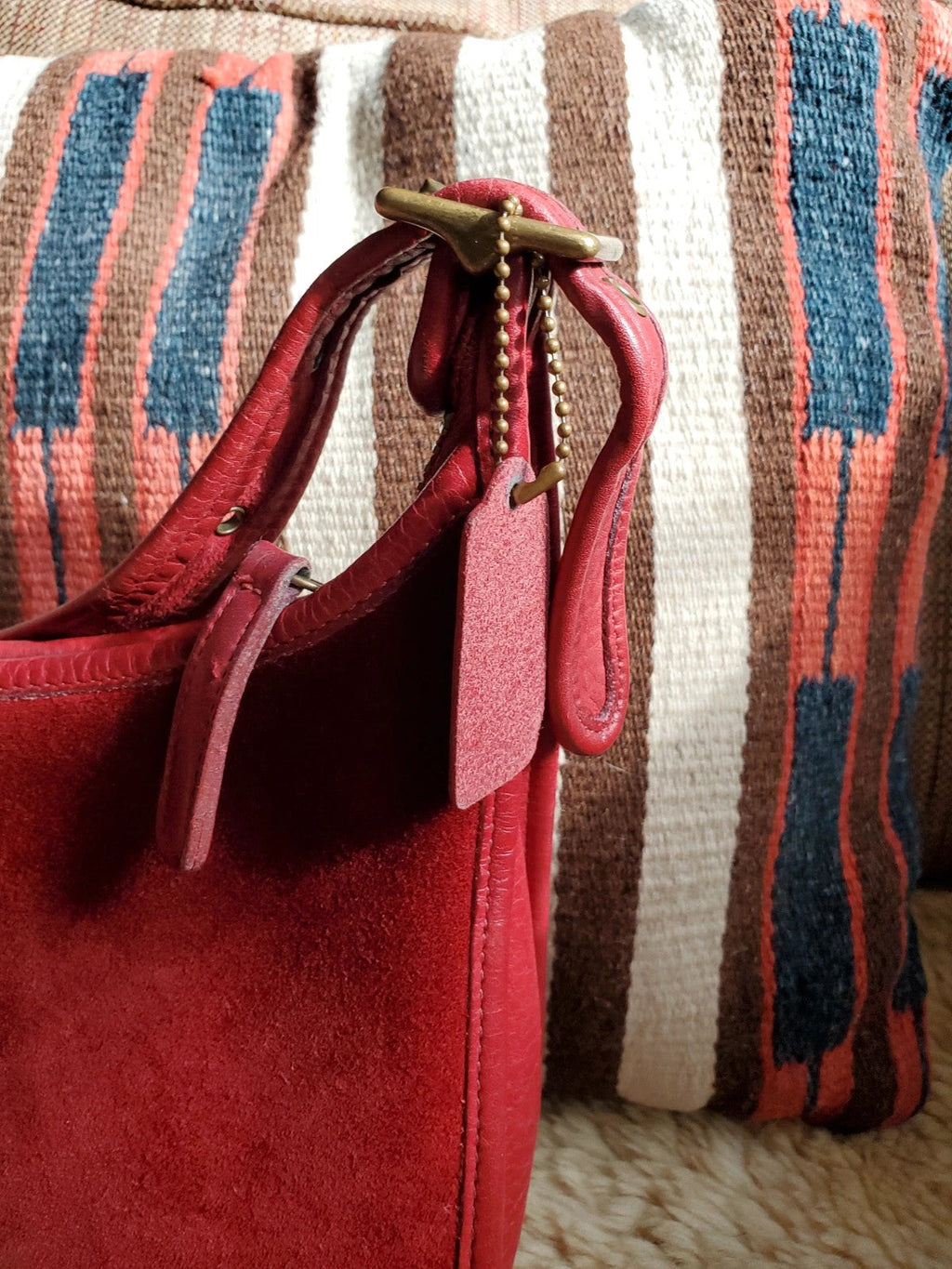 🌺🩷 Coach Vintage Janice In Berkeley Suede Red🌺🩷 🤎🌆