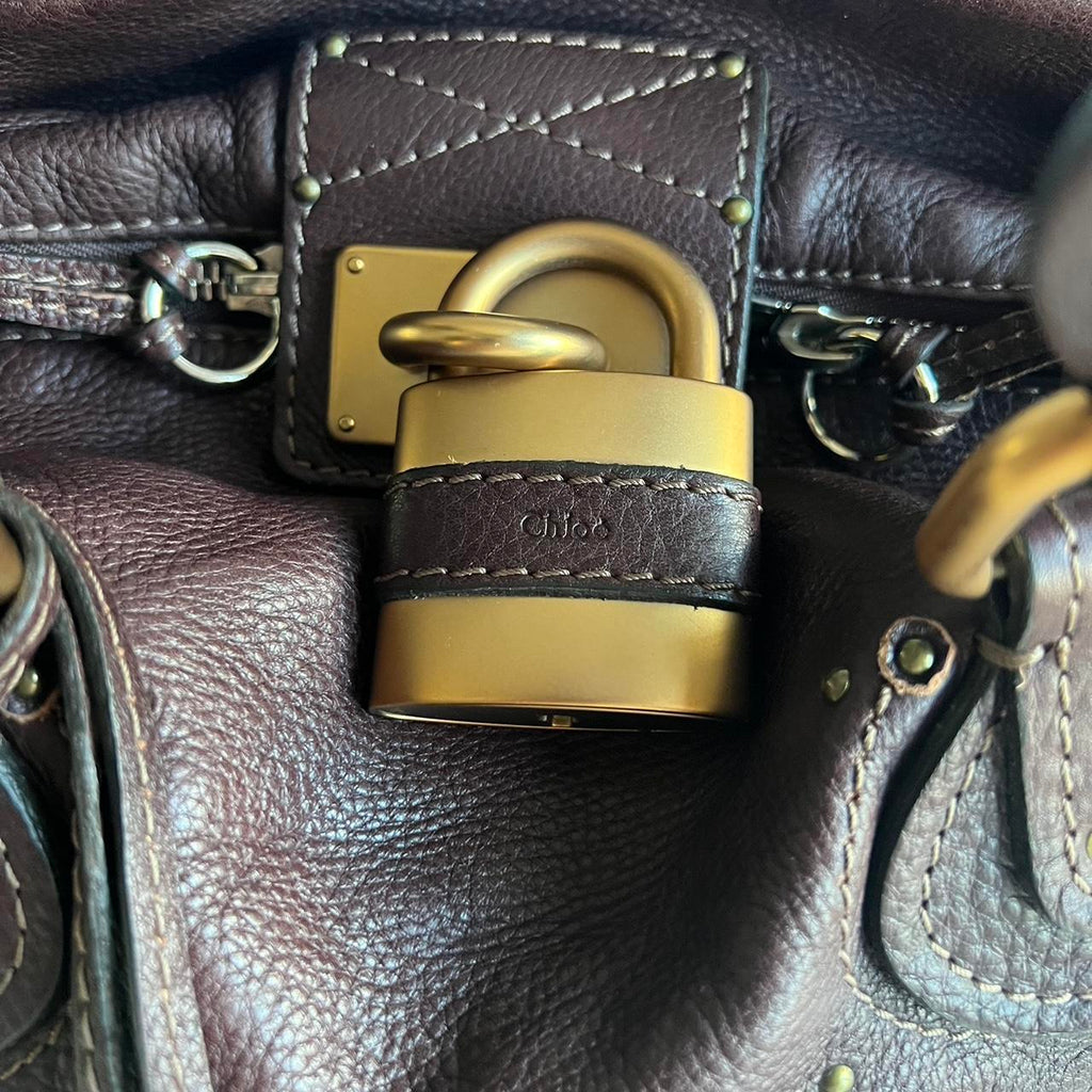 🌺🩷 Brown Chloe Paddington Bag With Gold Hardware🤎🌆 🤎🌆