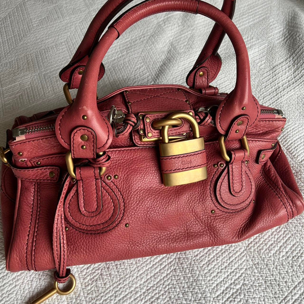 🌺🩷 Rare Pink Chloe Paddington Bag With Gold Hardware🍒❤️‍🔥 🤎🌆