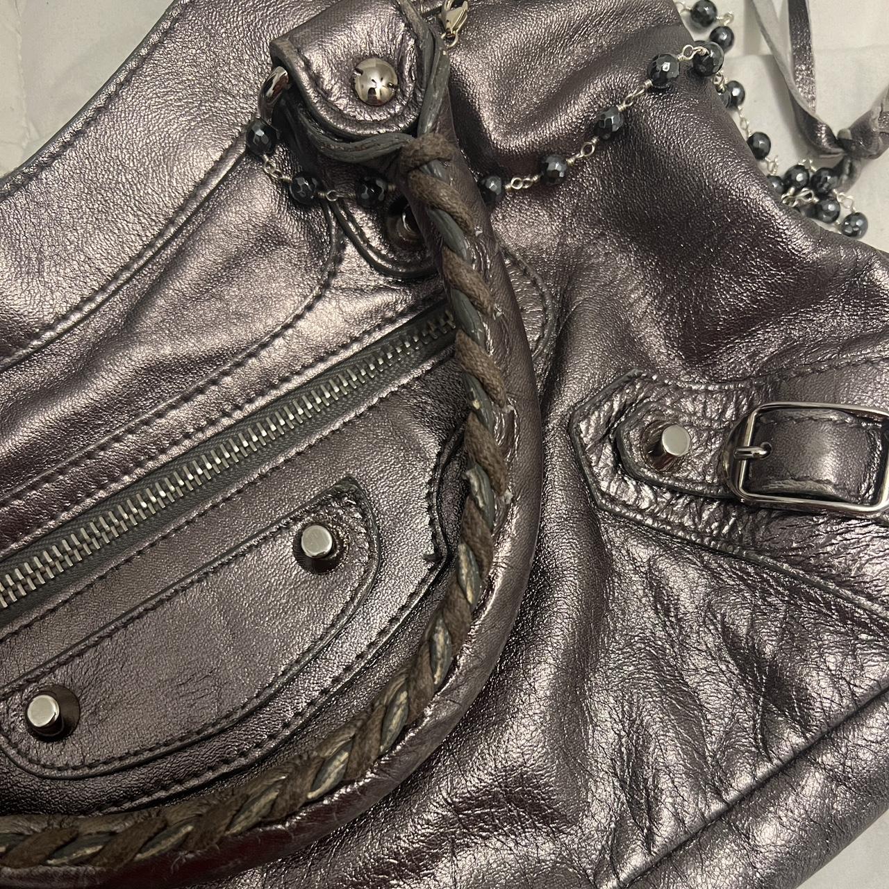 🌺🩷 🩷🍒Preowned RARE BALENCIAGA METALLIC SILVER CITY BAG🩷🍒 🤎🌆