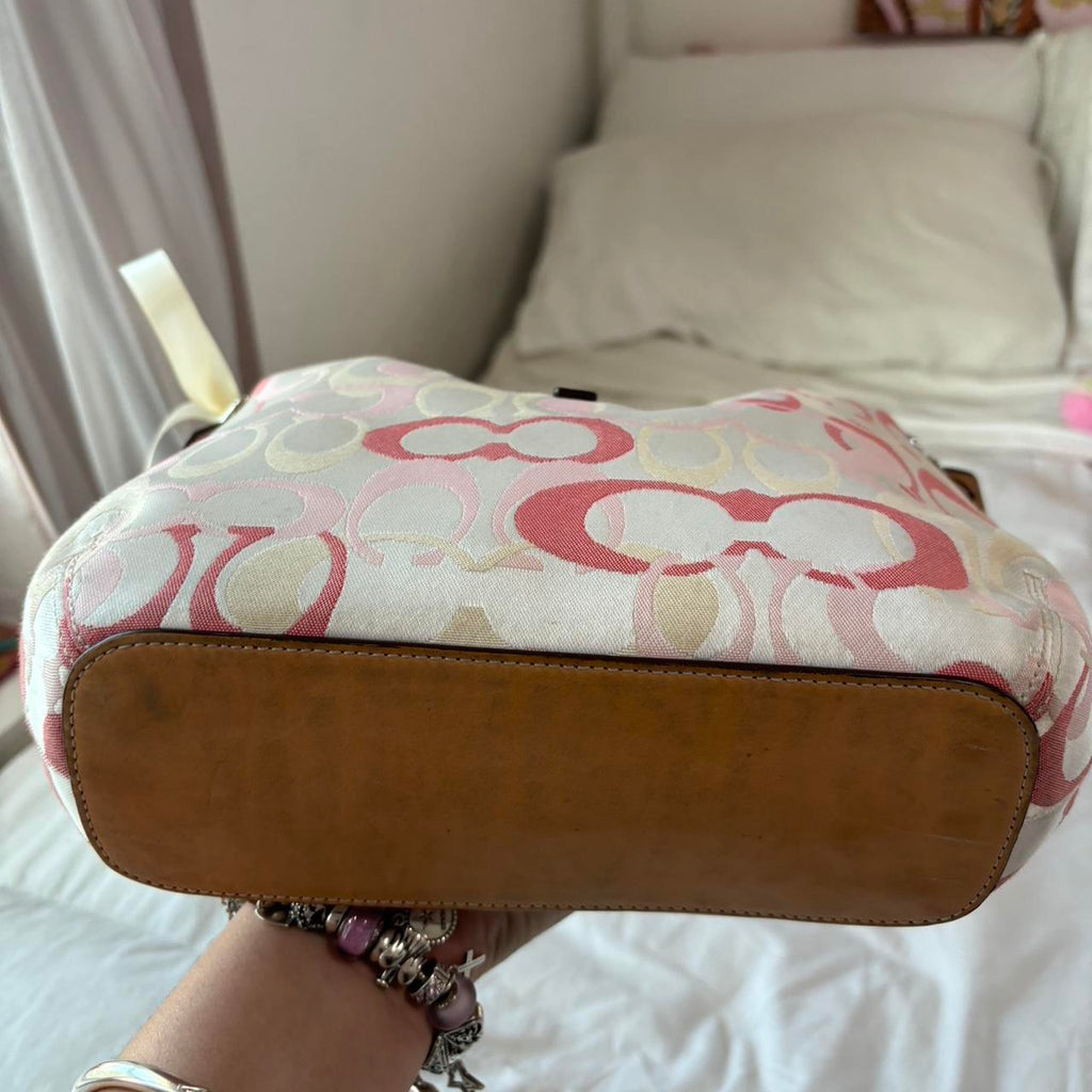 🌺🩷 Vintage Coach Optic Pink Purse🩷🍒 🤎🌆