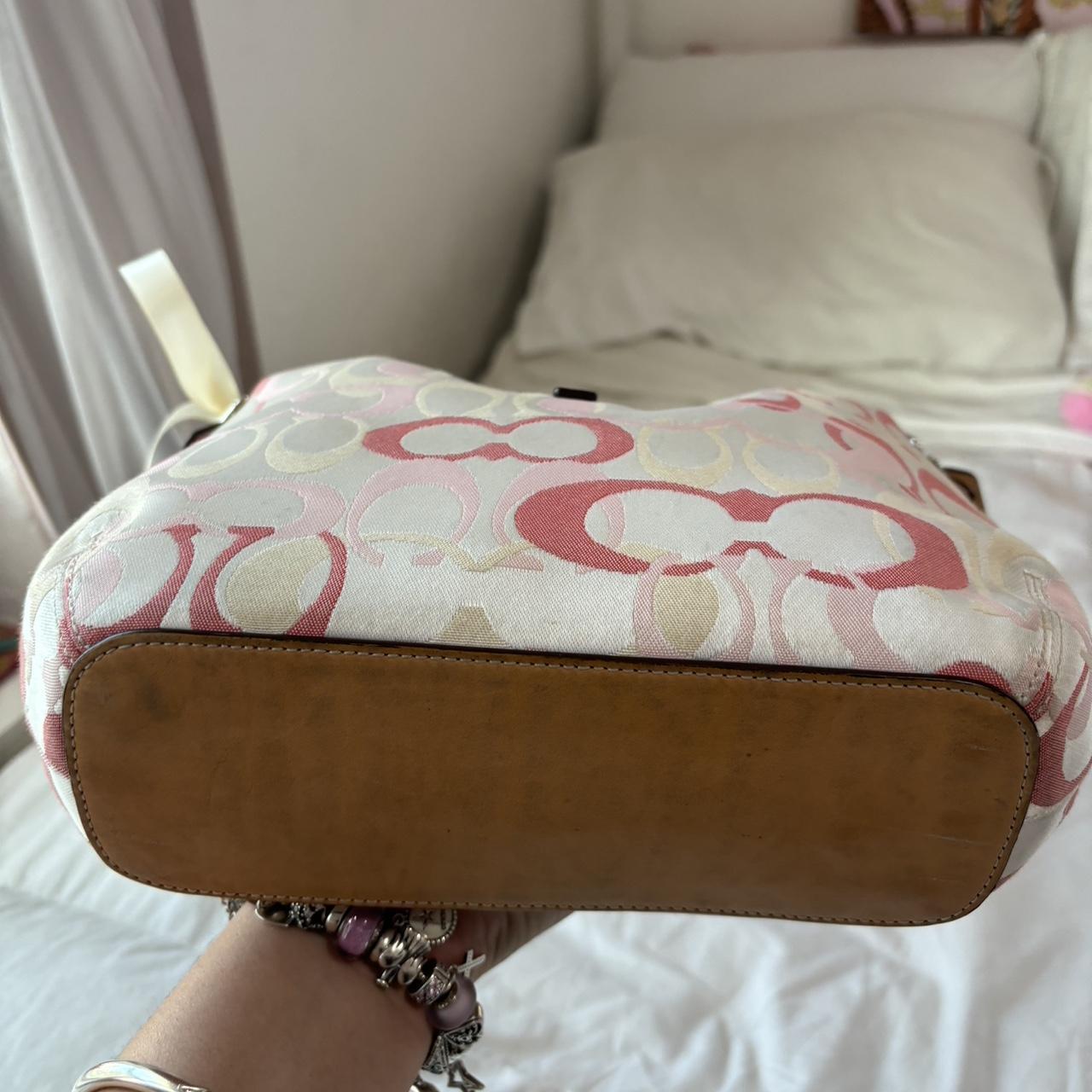 🌺🩷 Vintage Coach Optic Pink Purse🩷🍒 🤎🌆