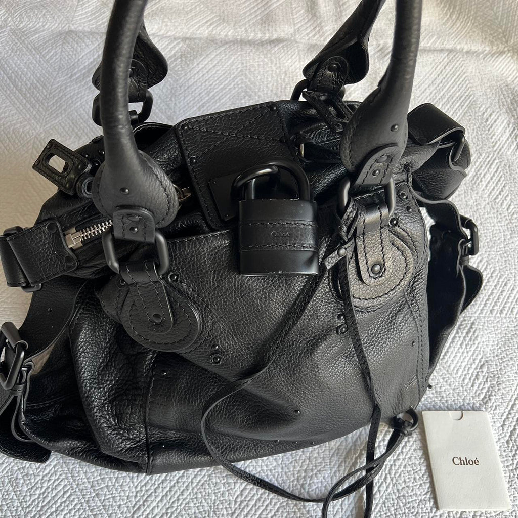 🌺🩷 Black Chloe Paddington Bag In Matte Black Hardware🖤🍫 🤎🌆
