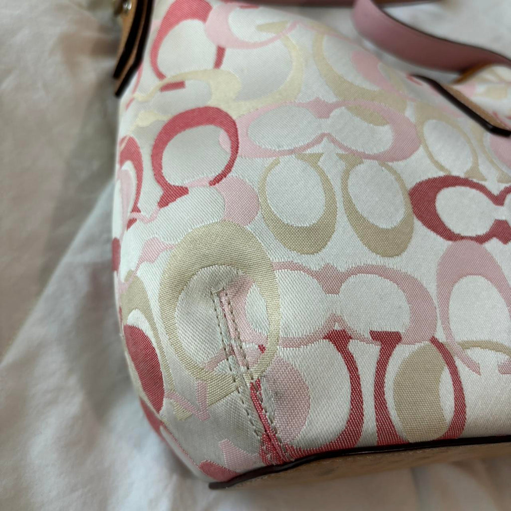 🌺🩷 Vintage Coach Optic Pink Purse🩷🍒 🤎🌆