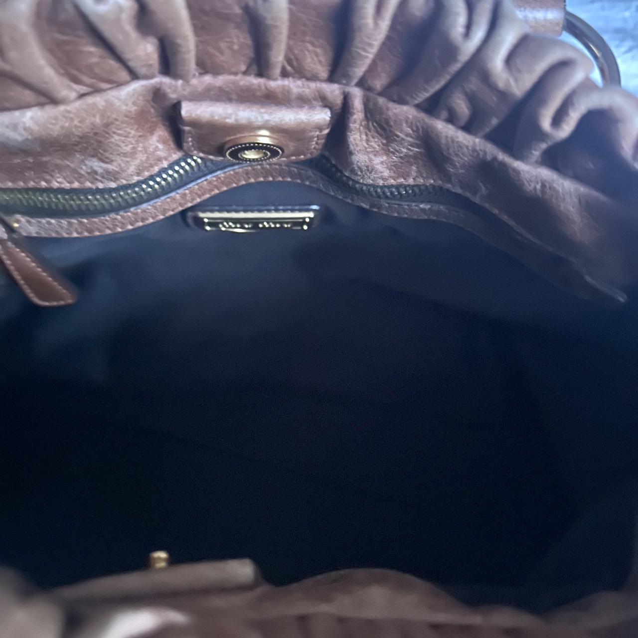 🌺🩷 Authentic Brown Miu Miu Vitello Leather Bag With Gold Hardware And Removable Strap🍂✨ 🤎🌆