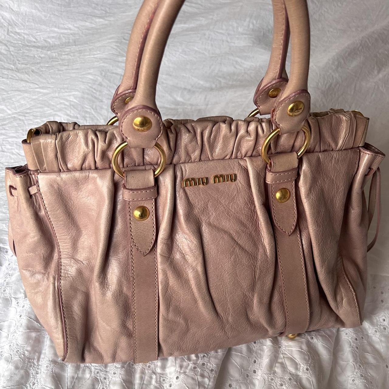 🌺🩷 Gorgeous Authentic Dusty Pink Miu Miu Vitello Bag With Gold Hardware🍂✨ 🤎🌆