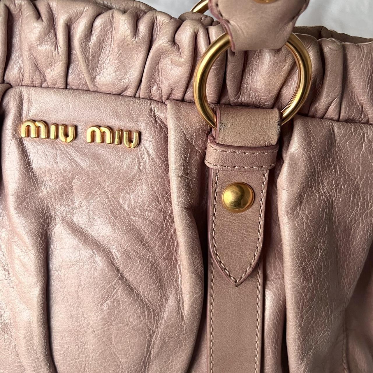 🌺🩷 Gorgeous Authentic Dusty Pink Miu Miu Vitello Bag With Gold Hardware🍂✨ 🤎🌆