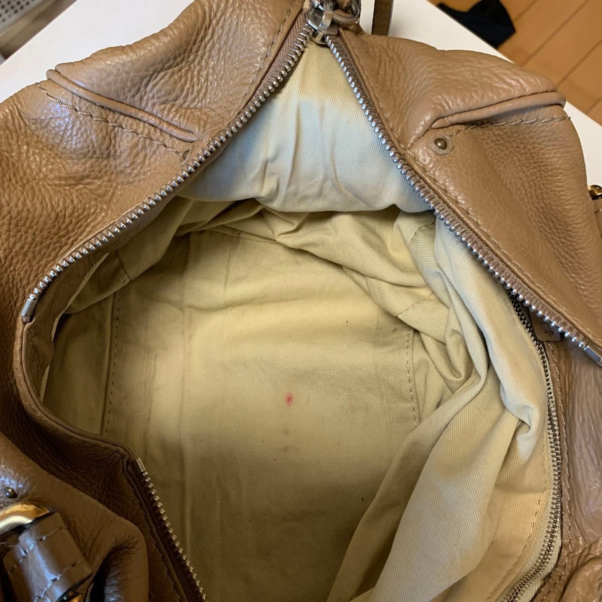 🌺🩷 Chloe Paddington Mini Boston Bag Handbag Beige With Gold Padlock Leather✨🔥 🤎🌆